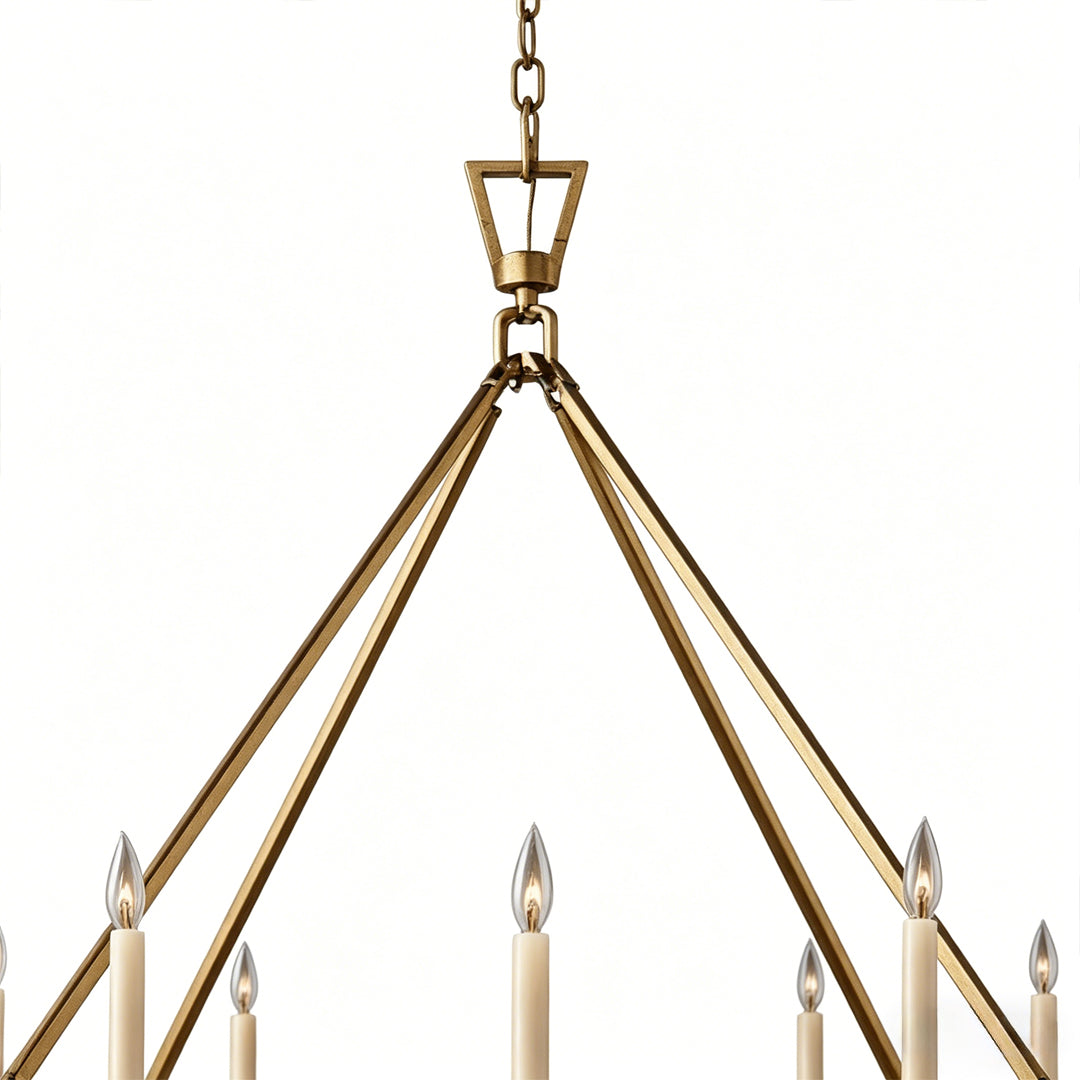 Retro Candle Chandelier, Wrought Iron Ceiling Light, view 6
