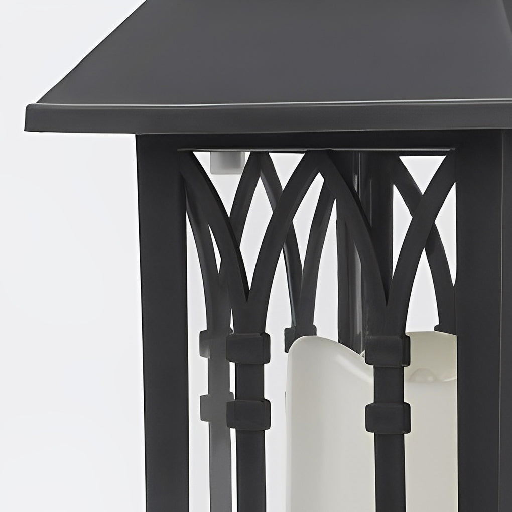 Solar Candle Lantern, Black Portable Hanging Garden Lantern 14