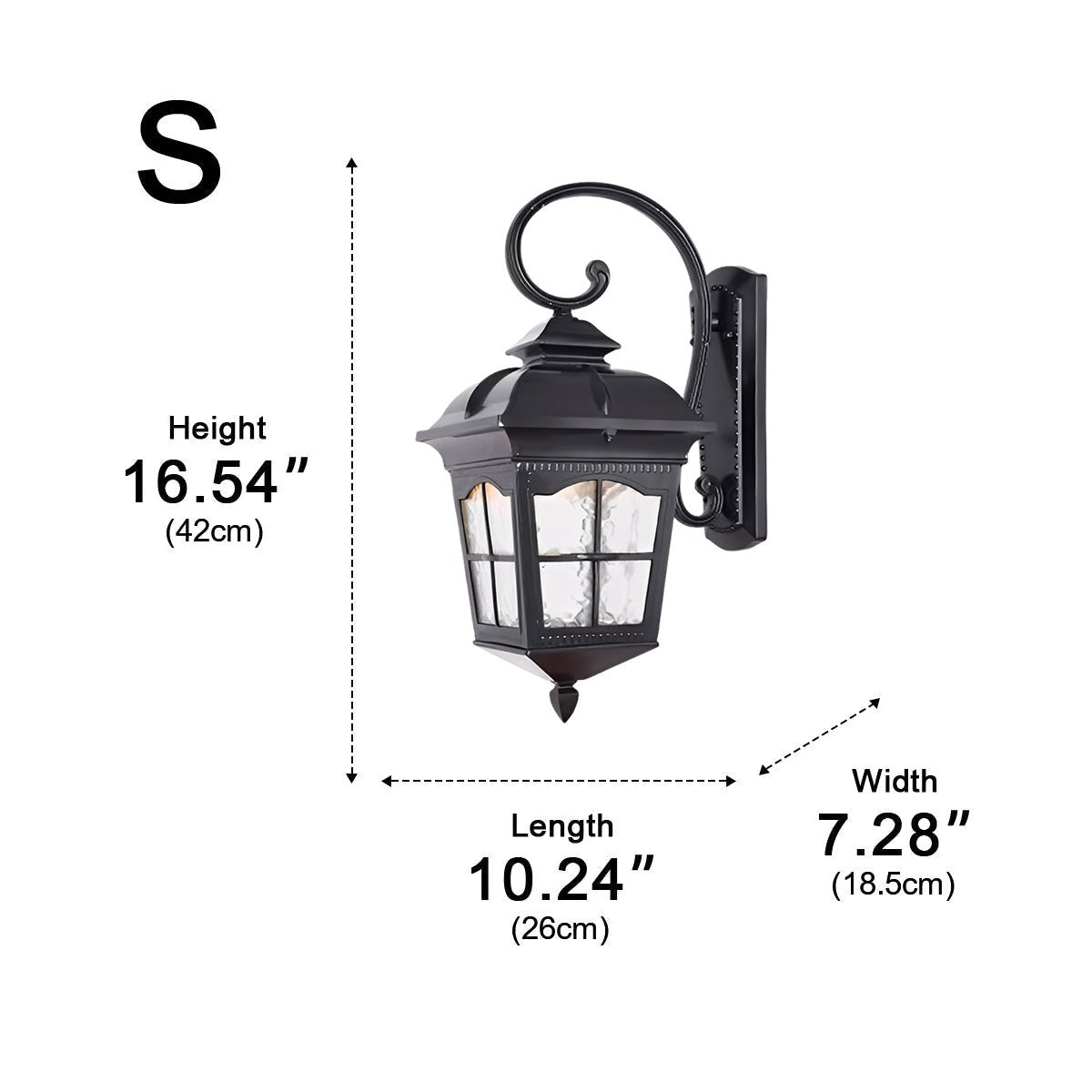 Carriage House Lantern Wall Light, Cast Aluminum Porch Sconce 10