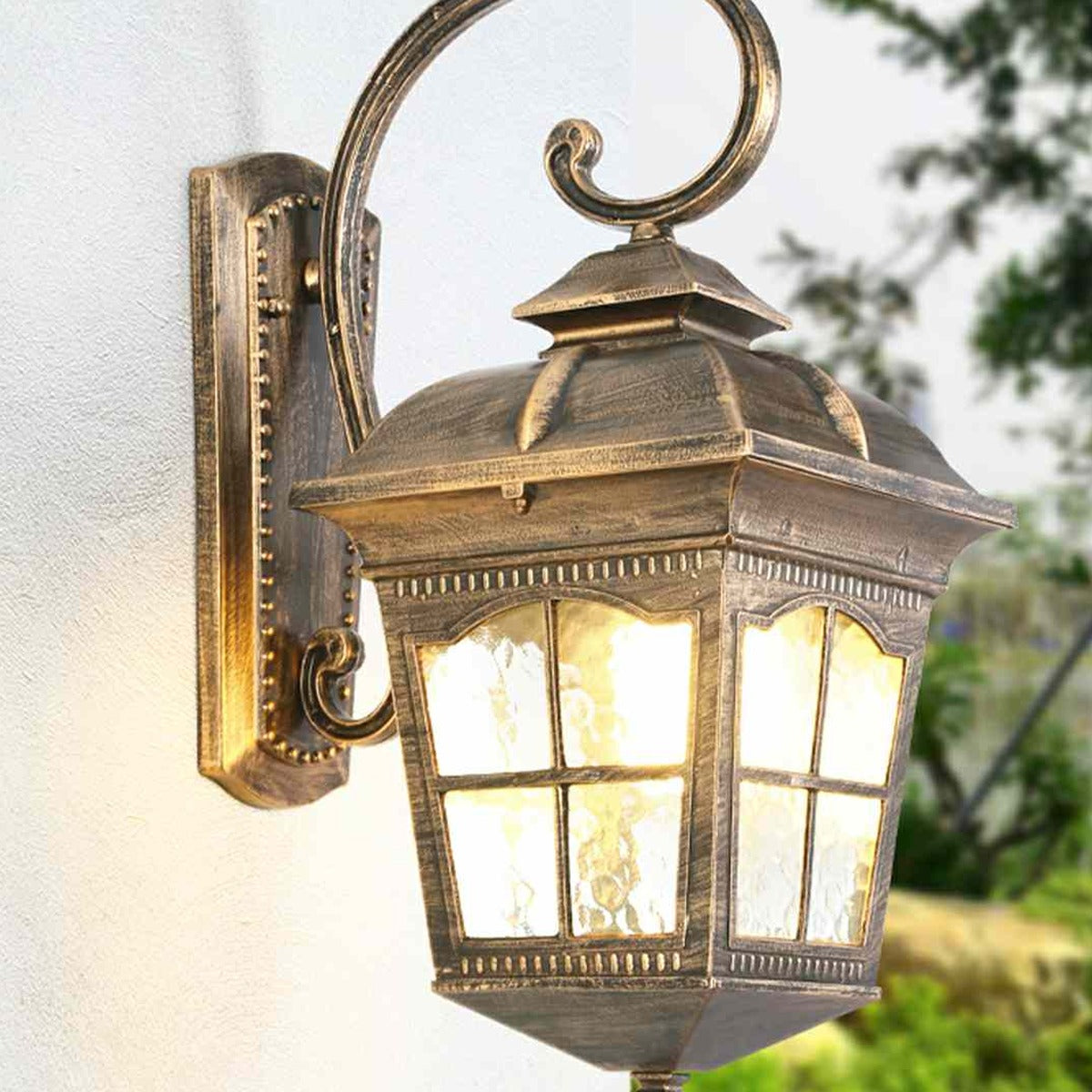 Carriage House Lantern Wall Light, Cast Aluminum Porch Sconce 4