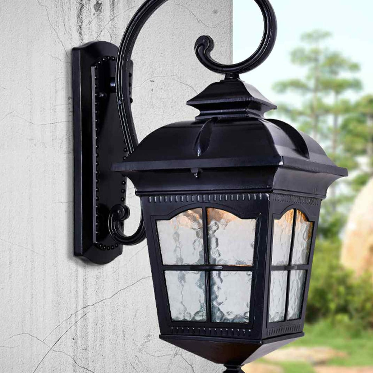 Carriage House Lantern Wall Light, Cast Aluminum Porch Sconce 5