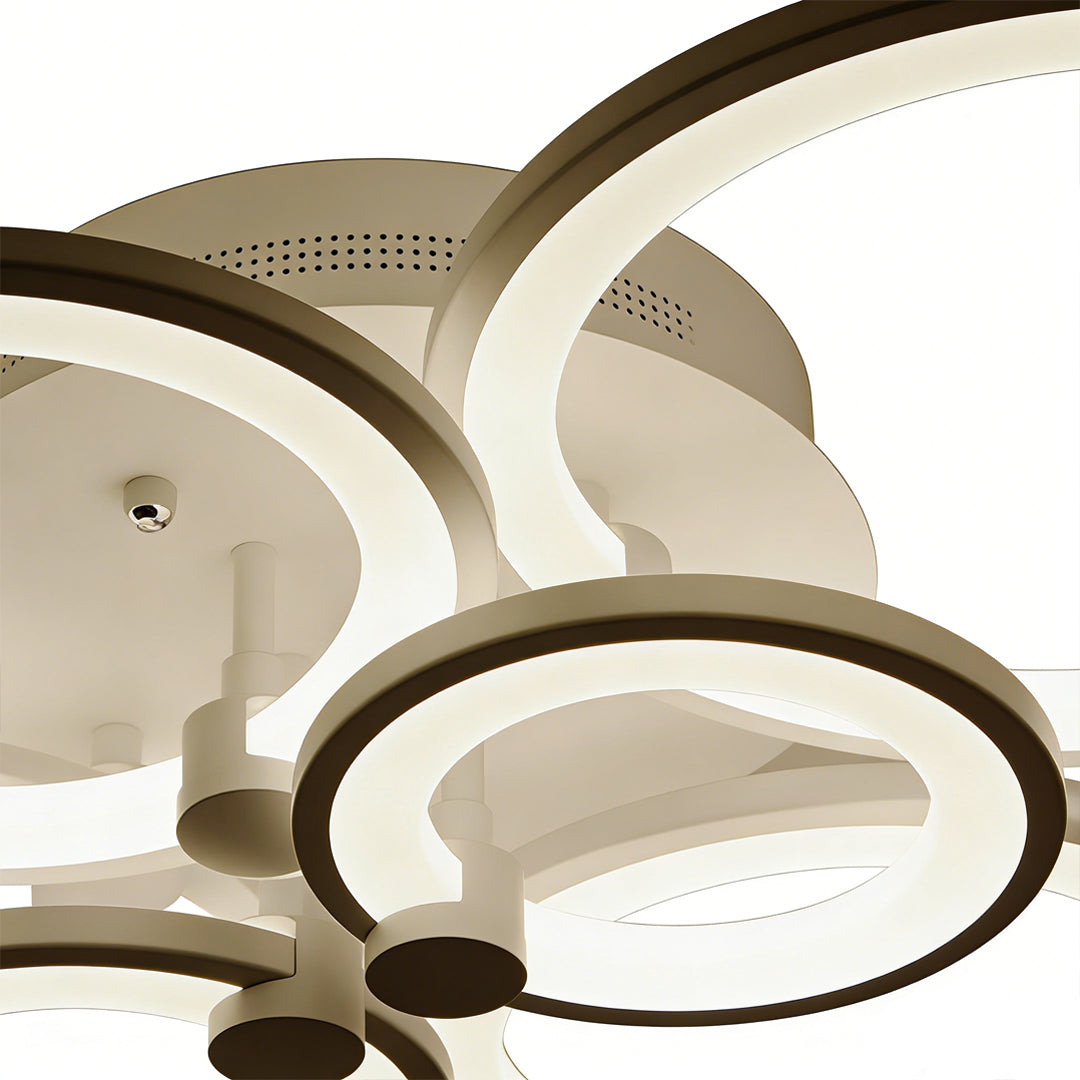 Overlapping Rings LED Ceiling Light, Acrylic Semi Flush Mount 12