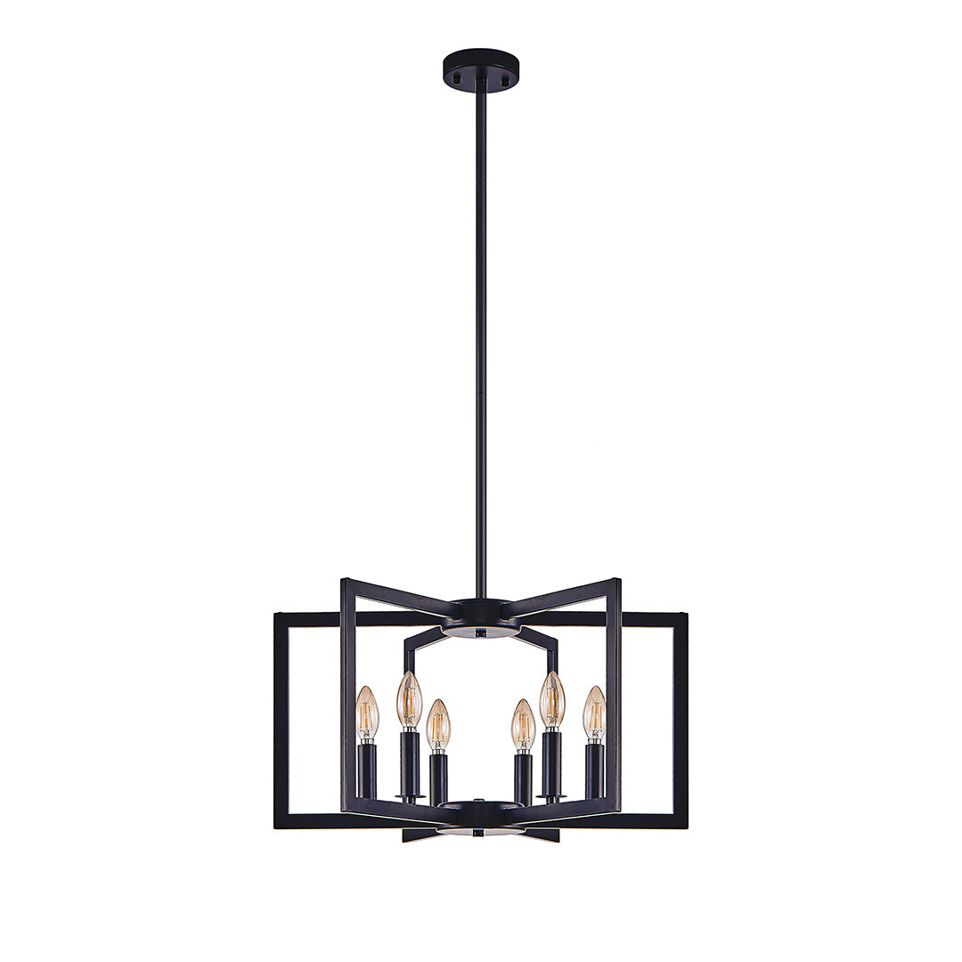Open Frame Iron Candle Chandelier, Industrial Ceiling Light 13
