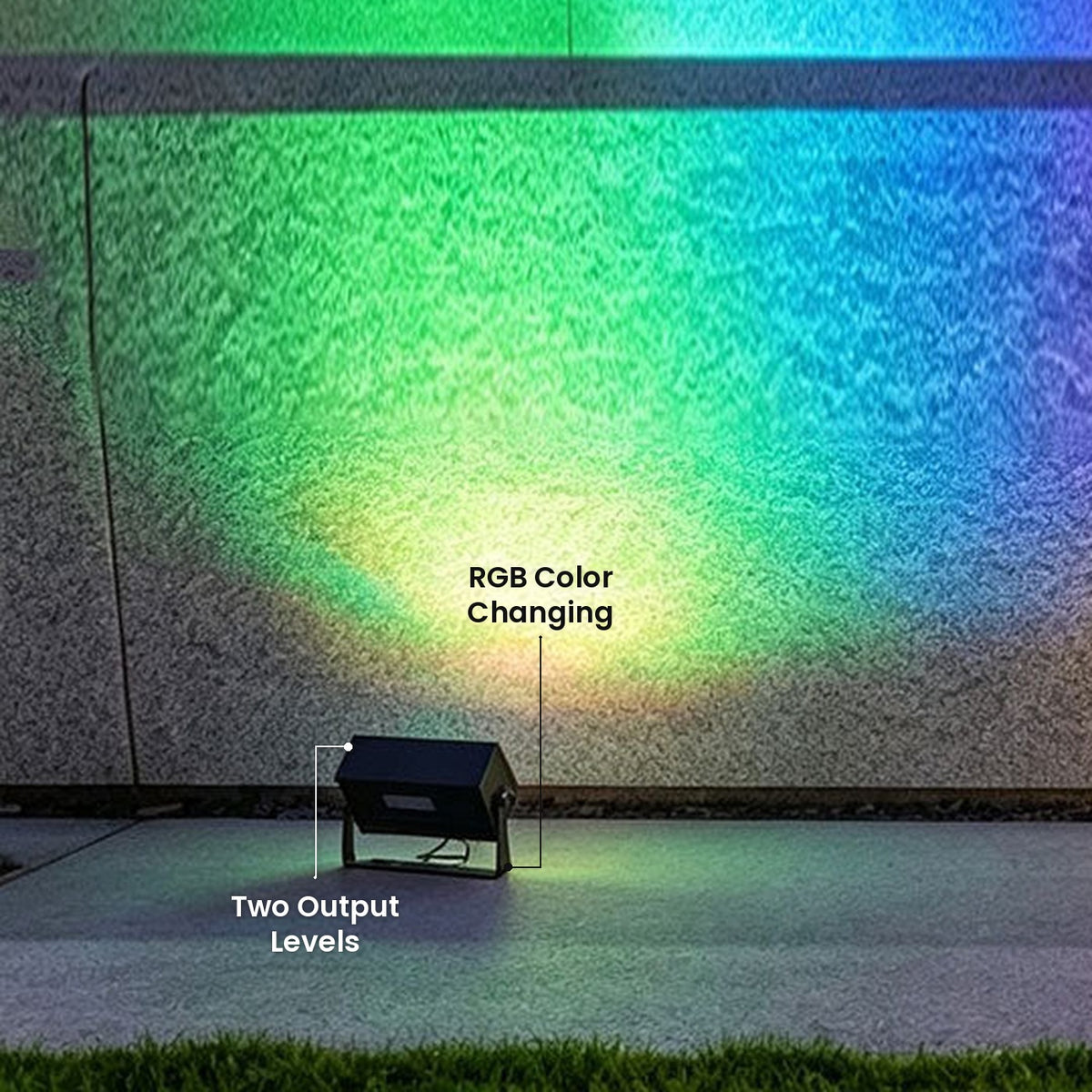 RGB Color Changing Flood Light: RGB Color Changing, Two Output Levels