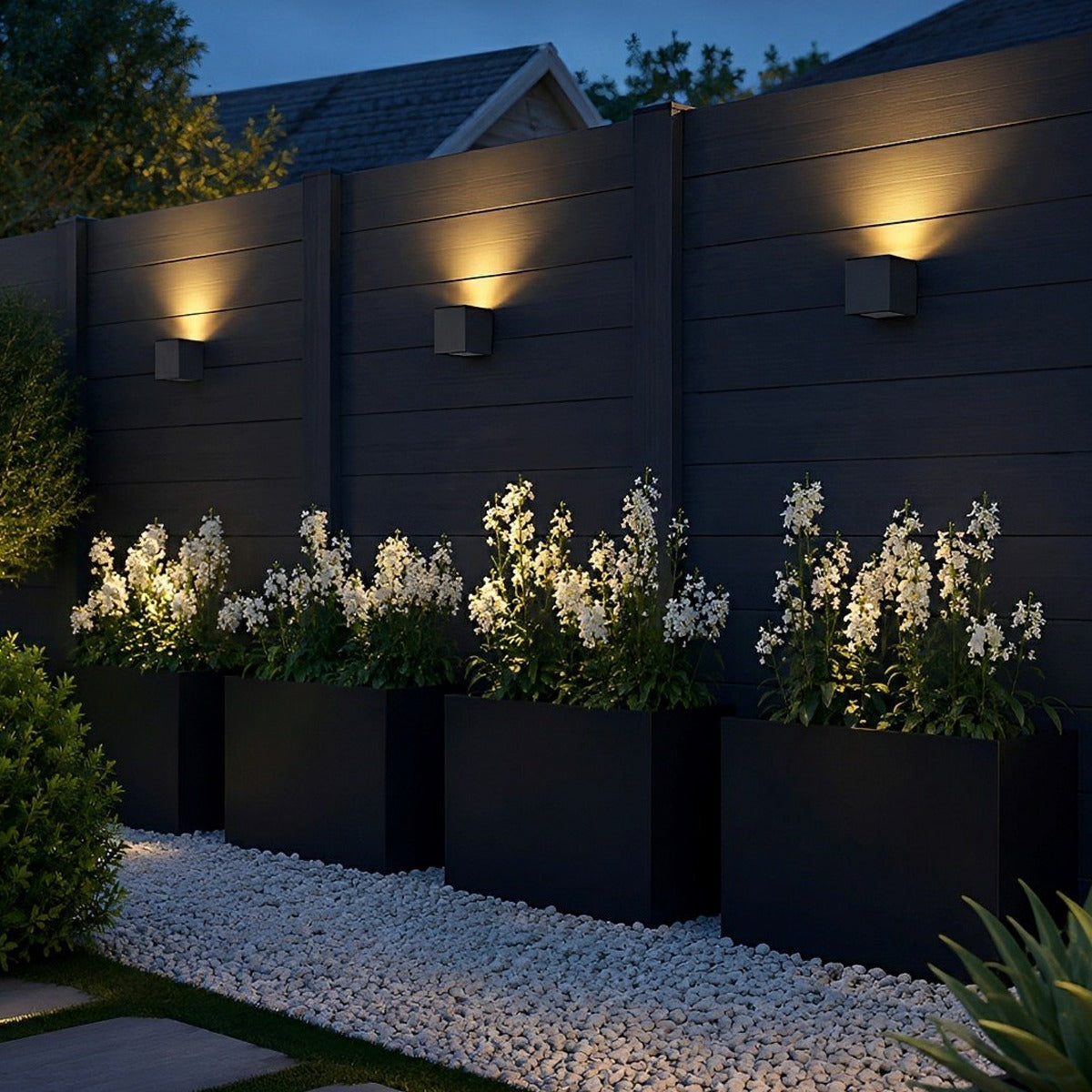 Compact Block Porch Light, Gray Black Die Cast Aluminum Sconce 5