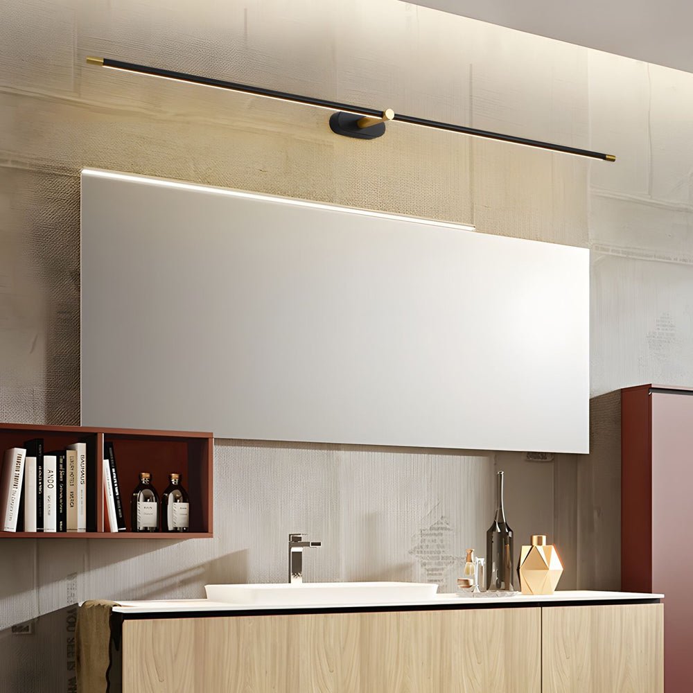 Slim Cylinder Vanity Light, Black or Copper LED Bath Bar