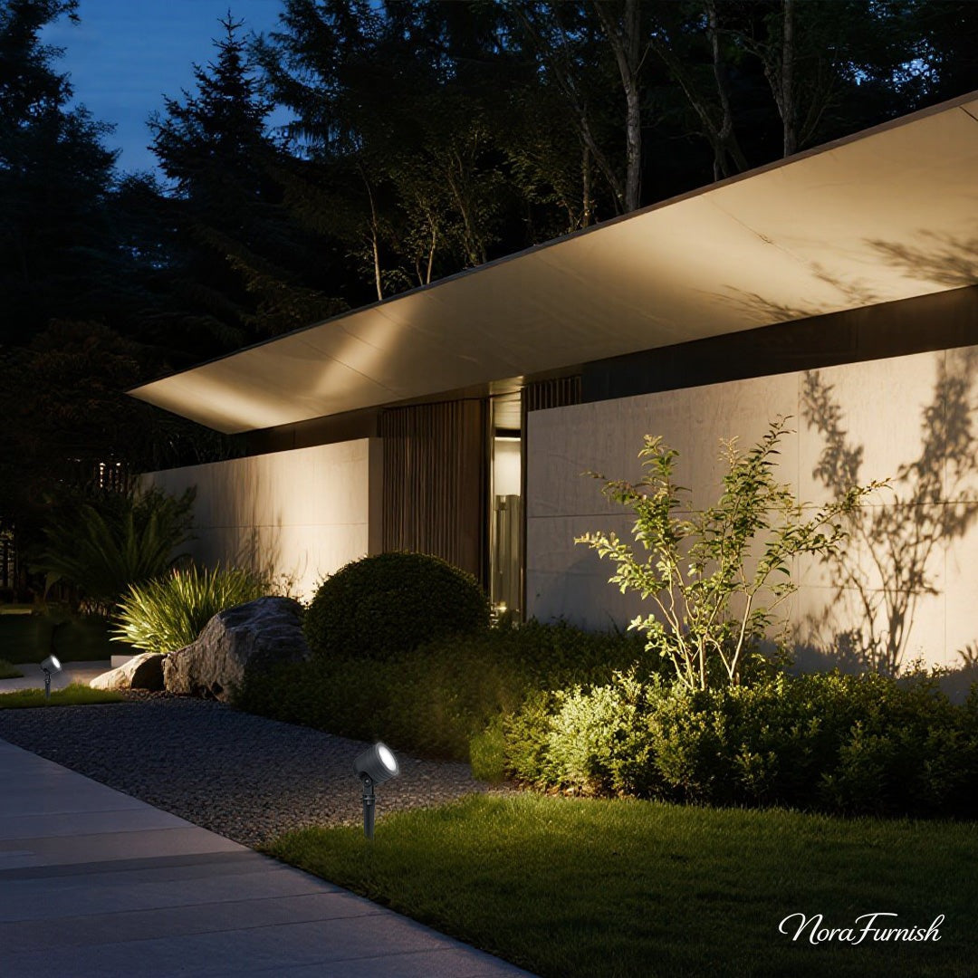 Directional Stake Spotlight, Gray Aluminum Tempered Glass Light, view 3