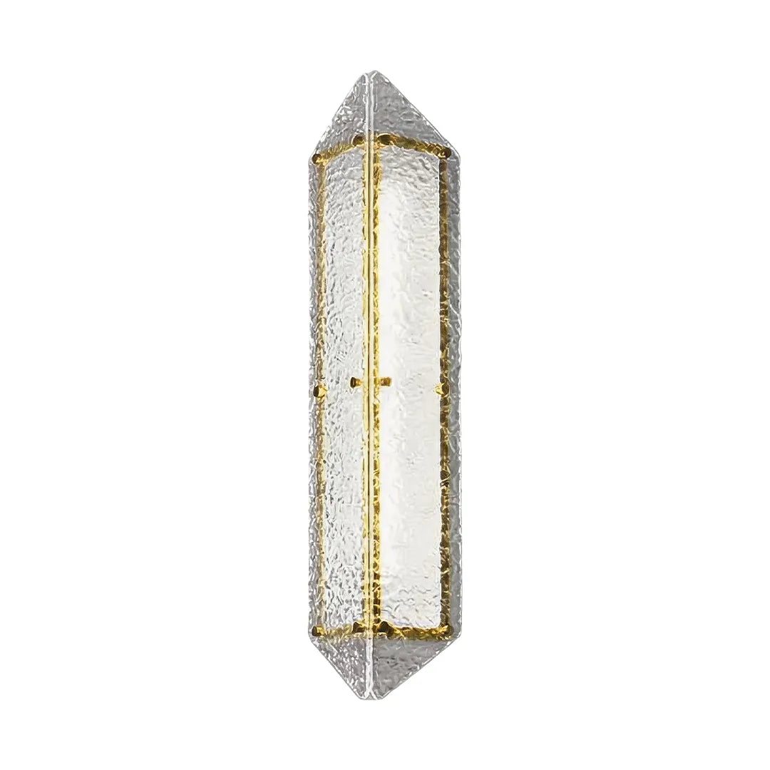 Gilded Facet Outdoor Sconce, Gold Steel Wall Lantern