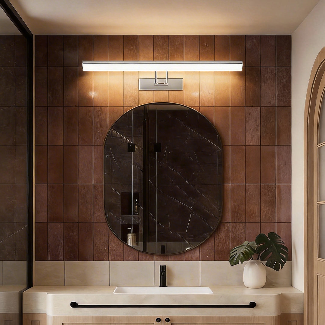 Swivel Head Vanity Light, White Black or Chrome Bath Bar