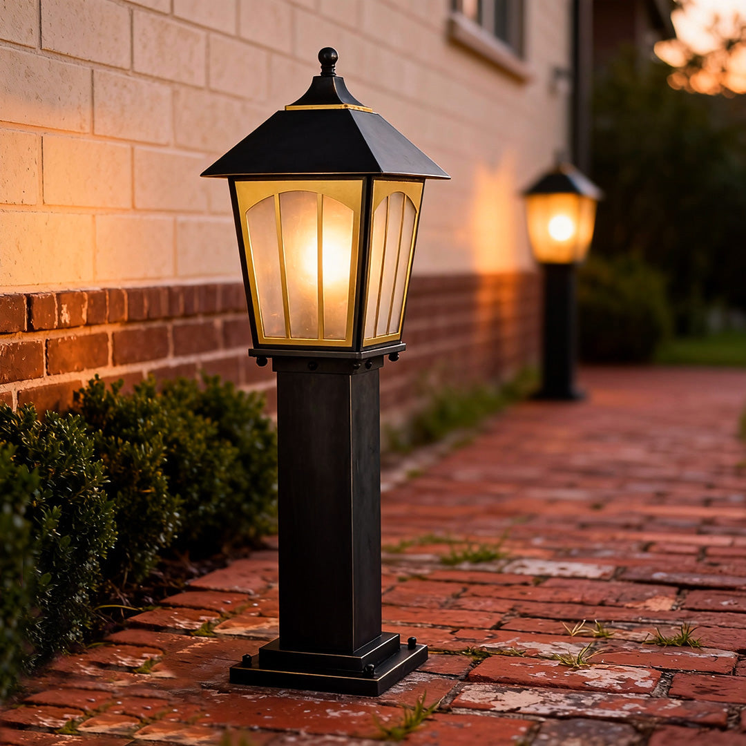 Copper Garden Path Light, Brushed Gold Copper Landscape Light