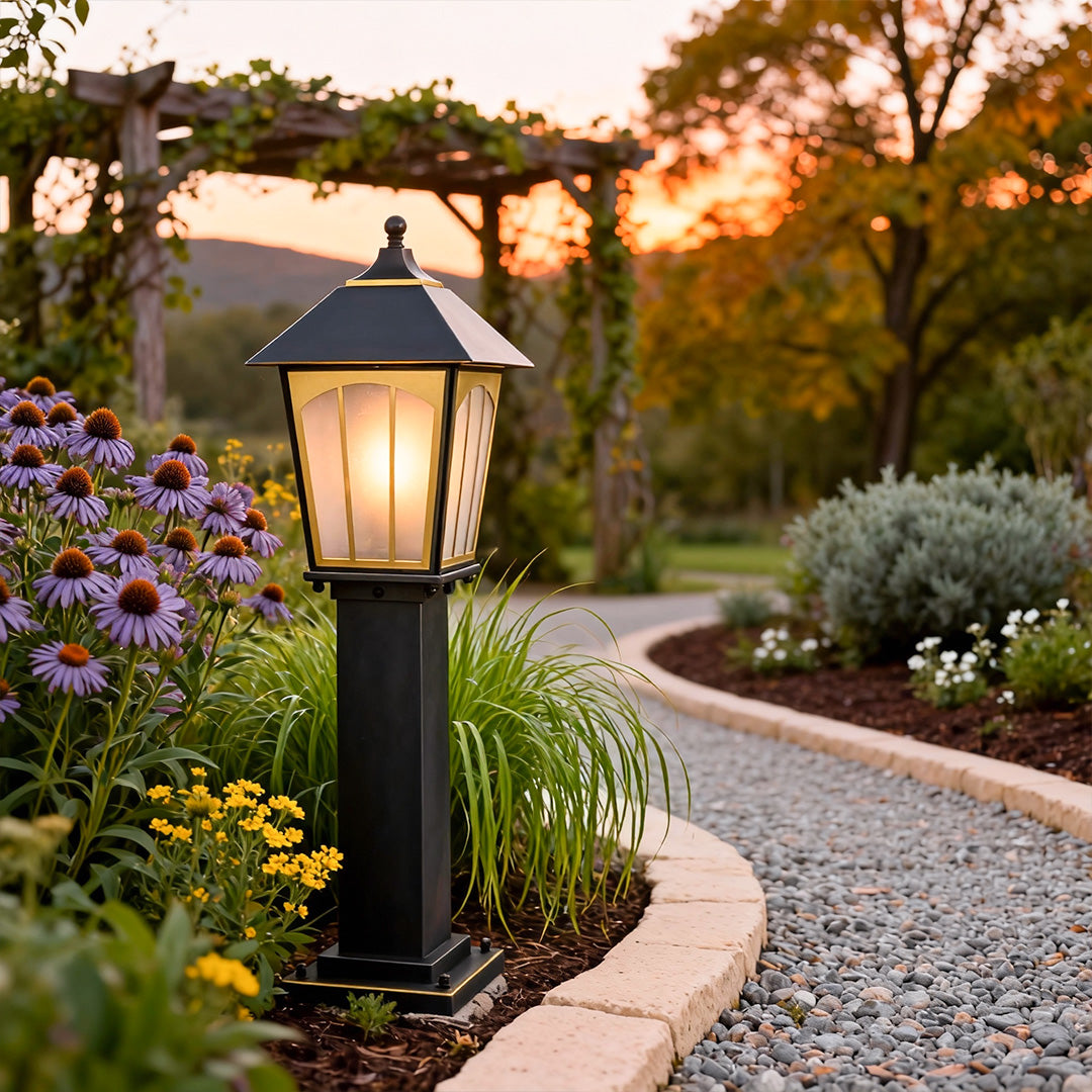 Copper Garden Path Light, Brushed Gold Copper Landscape Light