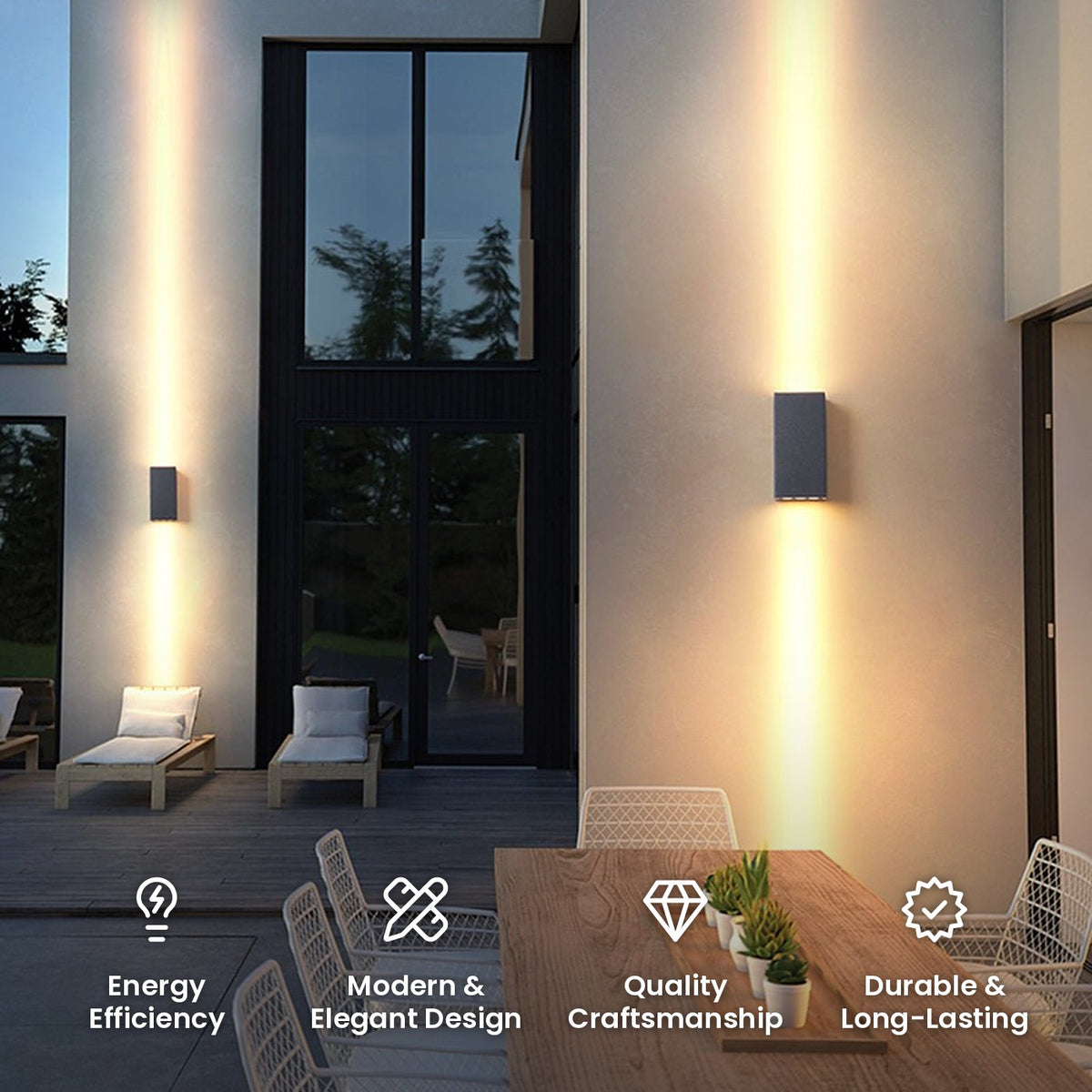 Courtyard Up and Down Wall Light: energy efficiency, modern and elegant design, quality craftsmanship, durable and long-lasting