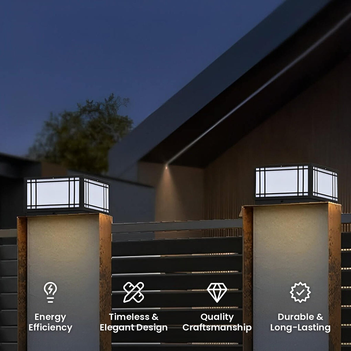 Craftsman Grille Pillar Light: energy efficiency, timeless and elegant design, quality craftsmanship, durable and long-lasting