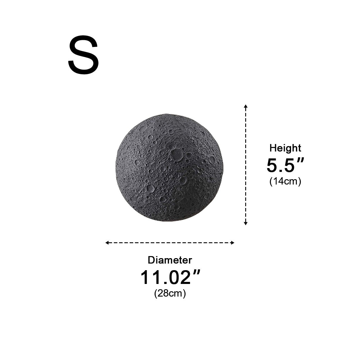 Crater Moon Backlit Wall Light, Concrete Outdoor Wall Sconce 13