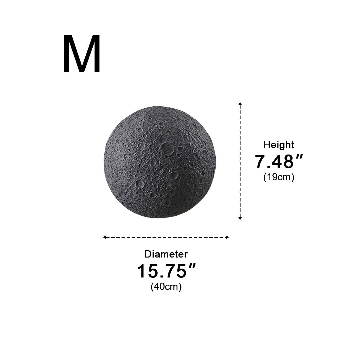 Crater Moon Backlit Wall Light, Concrete Outdoor Wall Sconce 14