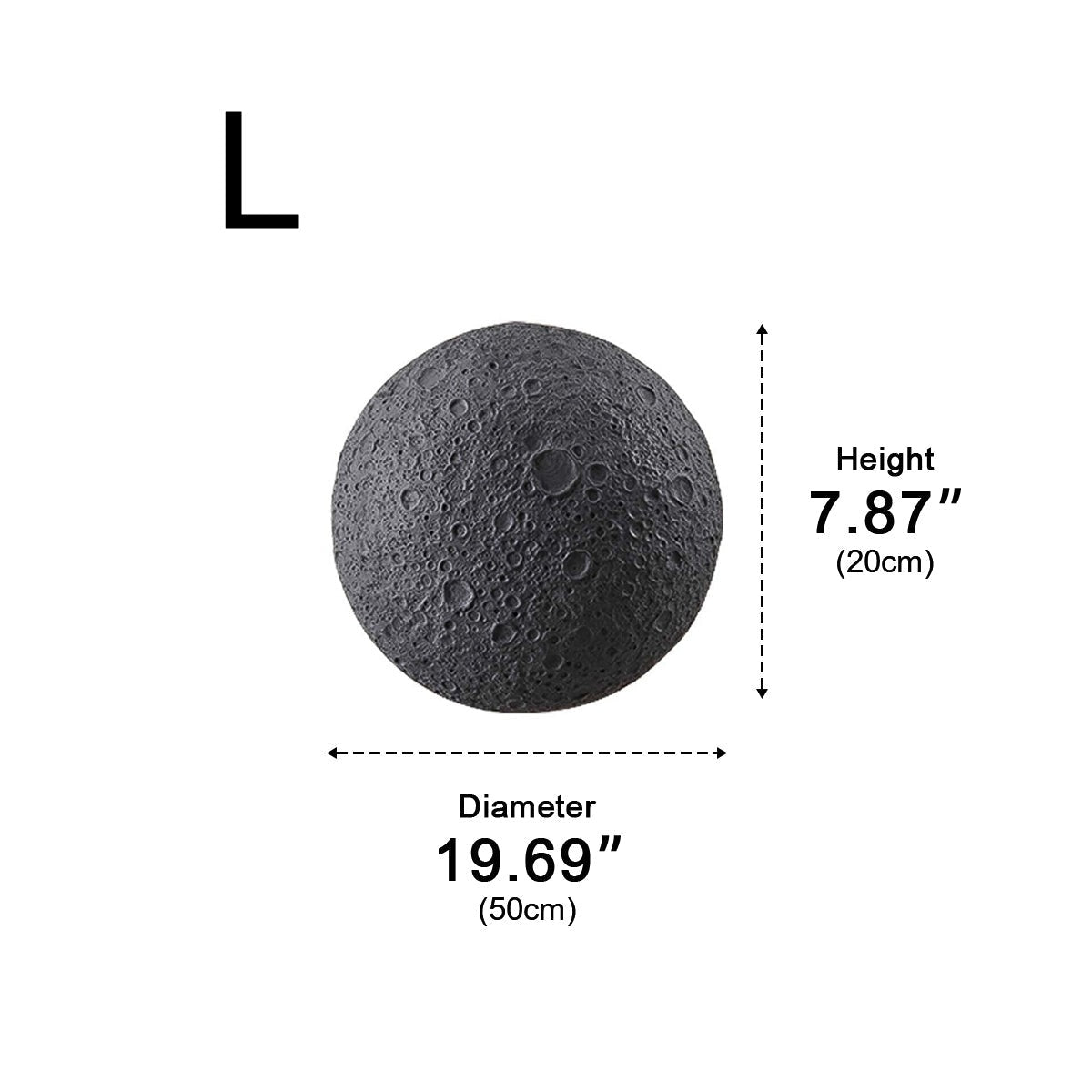 Crater Moon Backlit Wall Light, Concrete Outdoor Wall Sconce 15