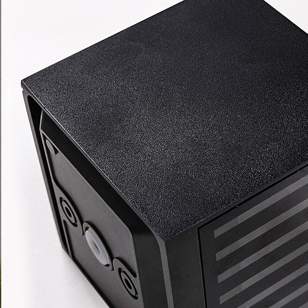 Square Up and Down Wall Light, Black Aluminum Outdoor Sconce, view 11