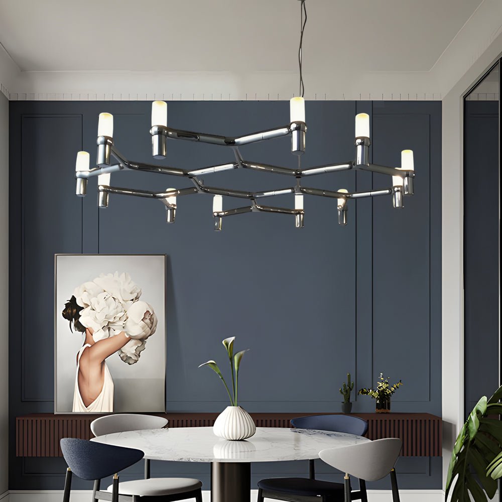 Geometric Designer Chandelier, Aluminum Nordic Ceiling Light, view 3