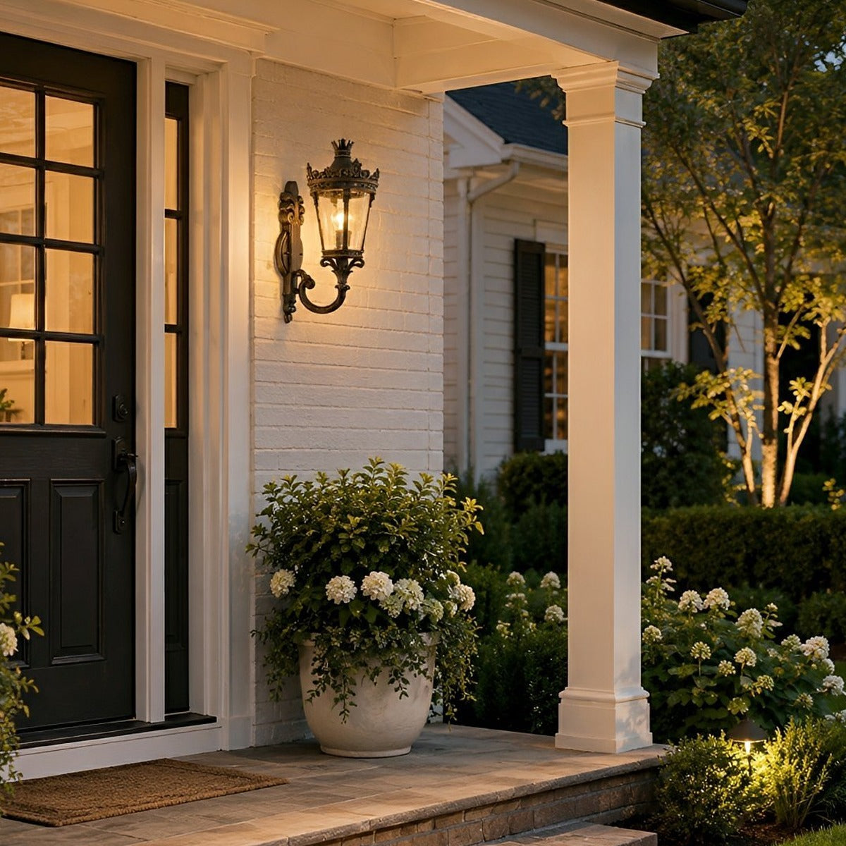 Crown Scroll Lantern Wall Light, Bronze Aluminum Porch Sconce 5