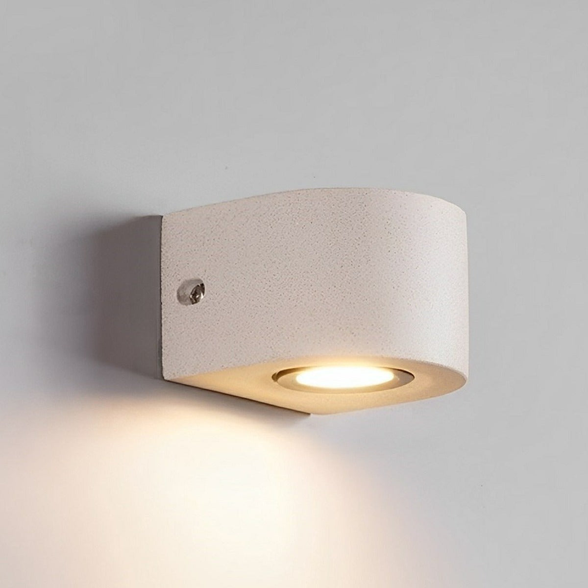 Cubist Porch Light, Gray Concrete and Glass Outdoor Wall Sconce 4