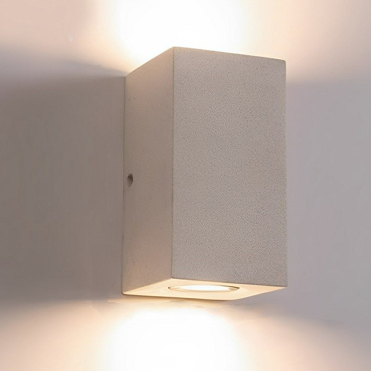 Cubist Porch Light, Gray Concrete and Glass Outdoor Wall Sconce 5