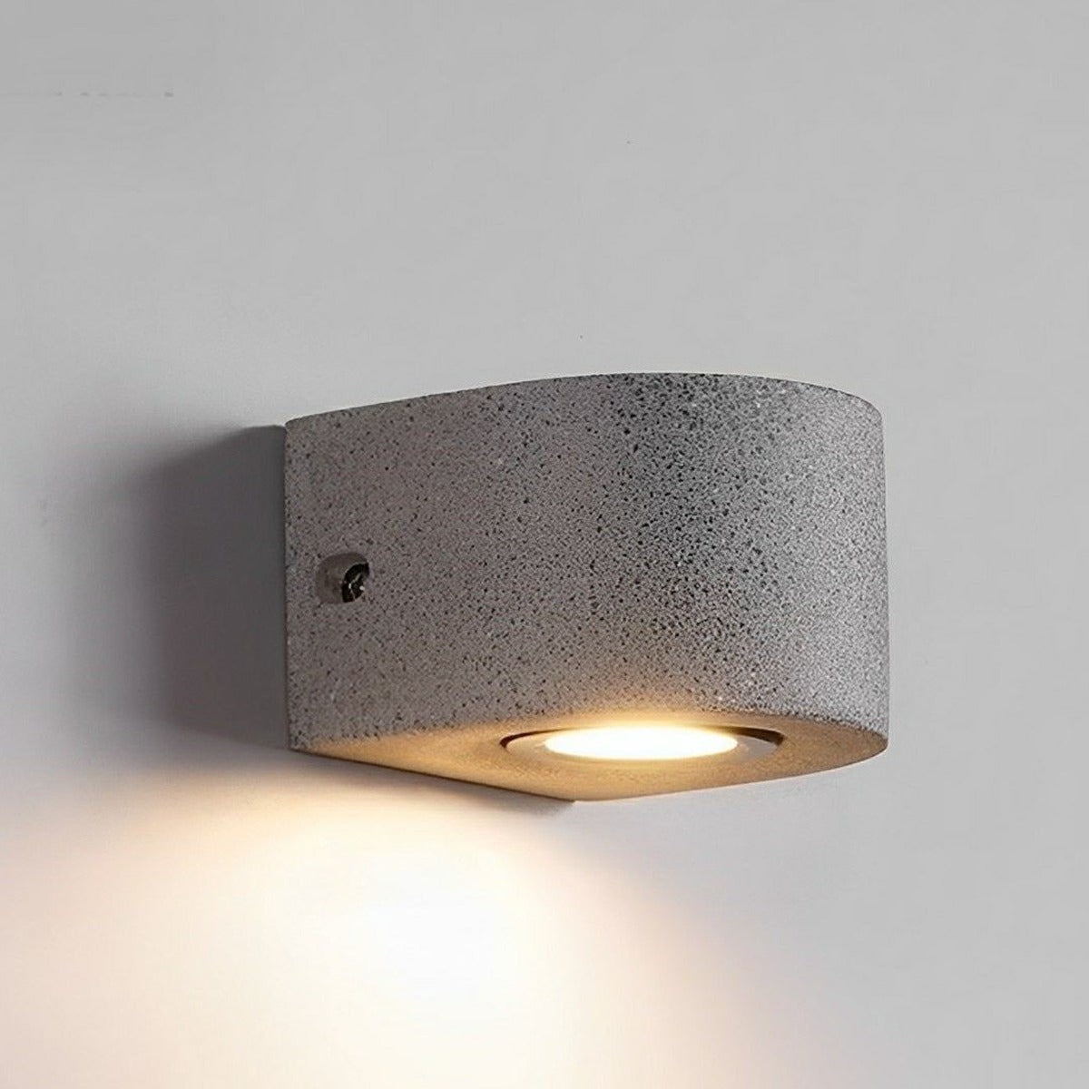 Cubist Porch Light, Gray Concrete and Glass Outdoor Wall Sconce 7