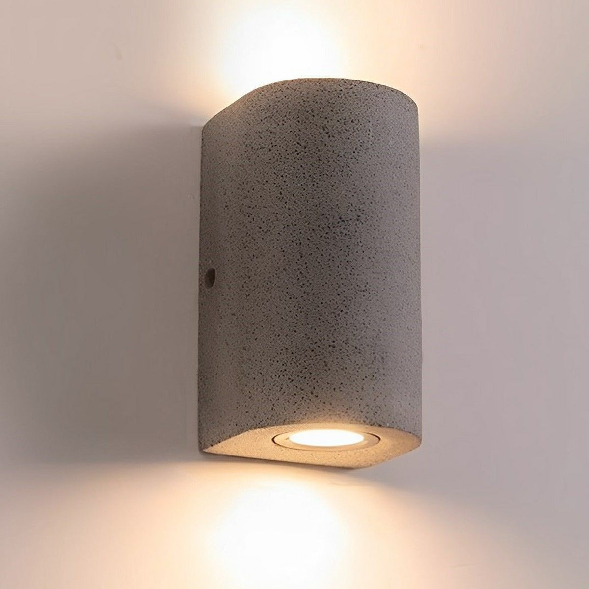 Cubist Porch Light, Gray Concrete and Glass Outdoor Wall Sconce 8