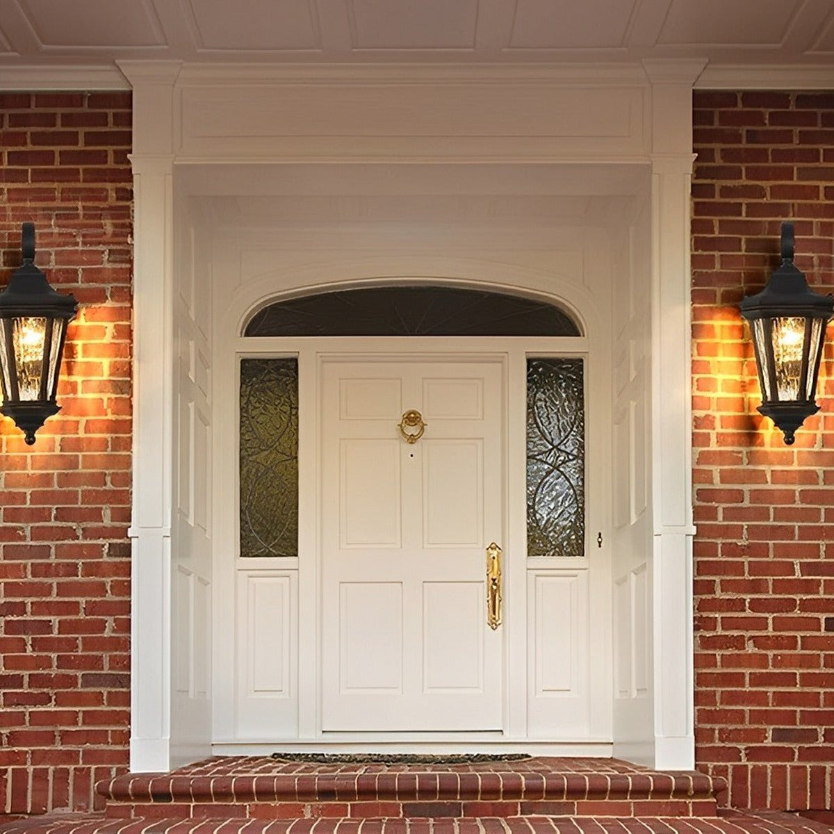 Curled Hook Coach Lantern, Black Die Cast Aluminum Porch Light 5