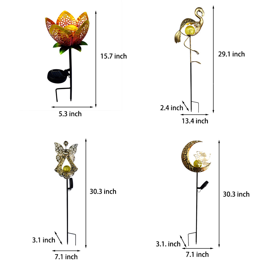 Moon and Sun Projector Light, Solar Iron Pattern Garden Lamp