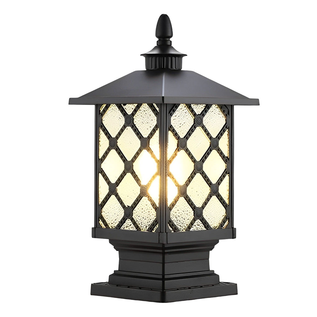 Lantern Pillar Light, Die Cast Aluminum Fence Post Cap Light 18
