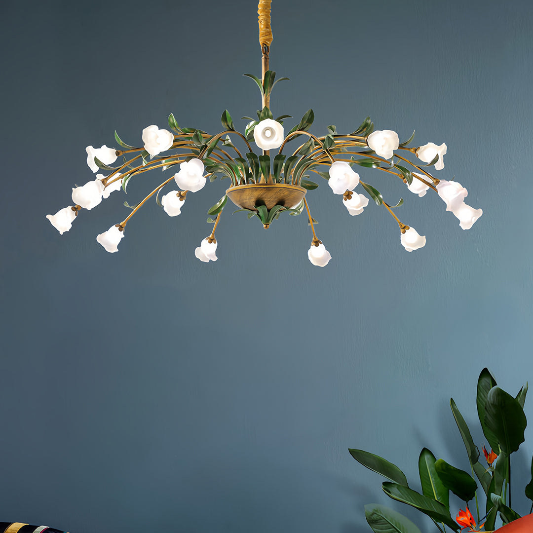 Chandelier in an eclectic room