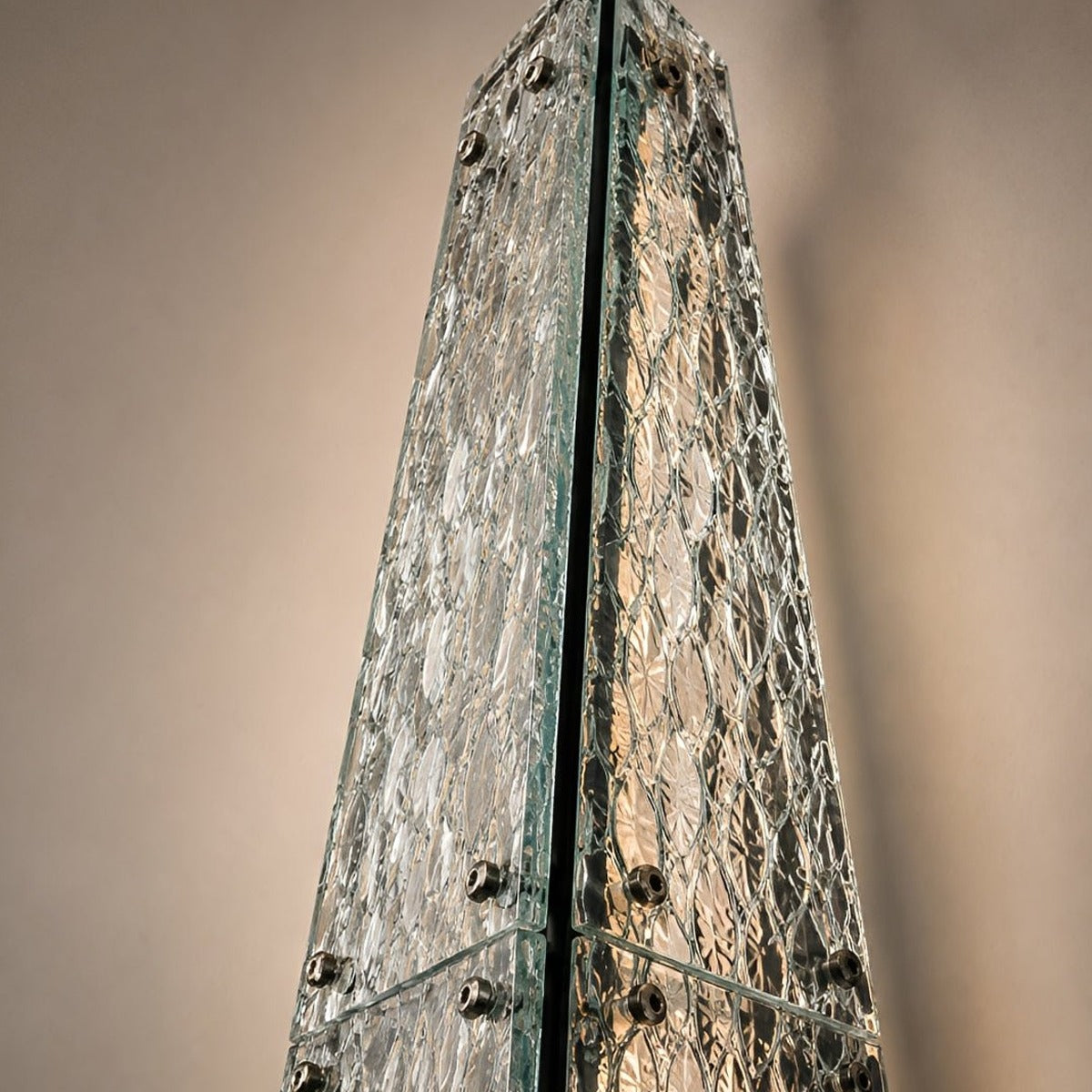 Diamond Leaf Glass Wall Light, Gray Stainless Steel Outdoor Sconce 11