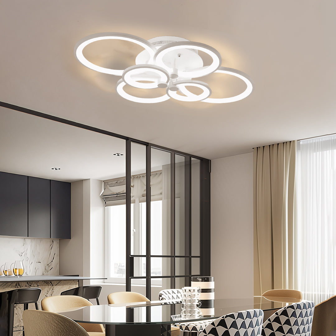 Overlapping Rings LED Ceiling Light, Acrylic Semi Flush Mount 3