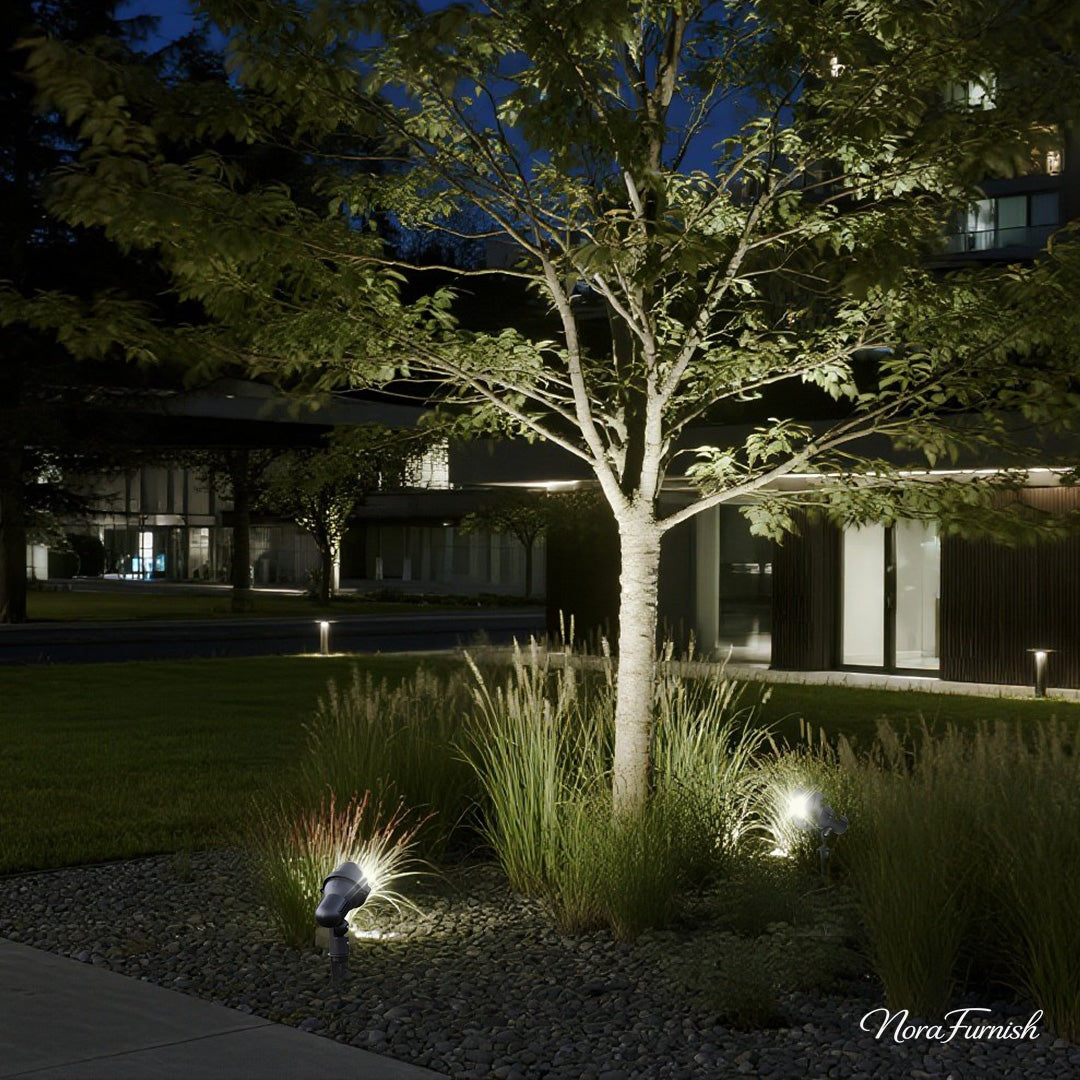 Nordic Ground Stake Spotlight, Gray Die Cast Aluminum Light, view 4
