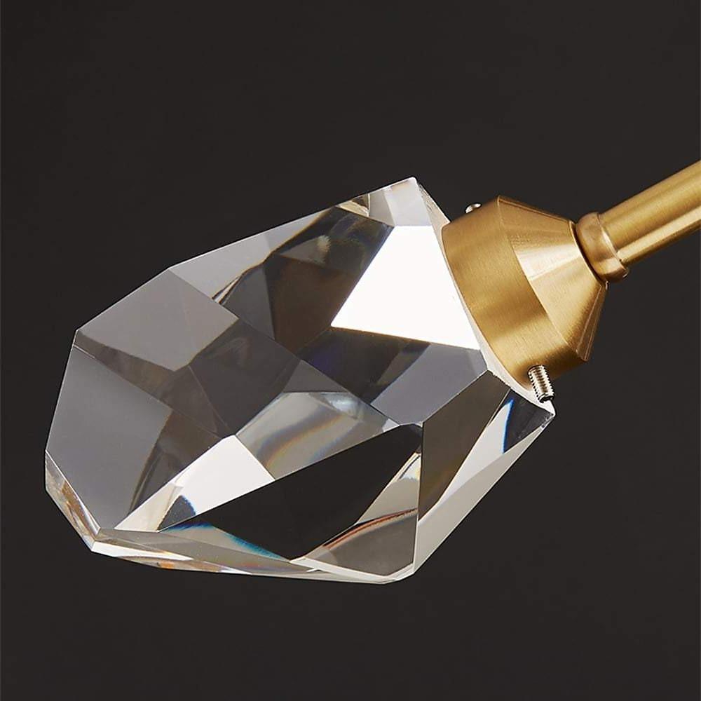 Faceted Crystal Sputnik Chandelier, Gold Metal Branch Ceiling Light 6
