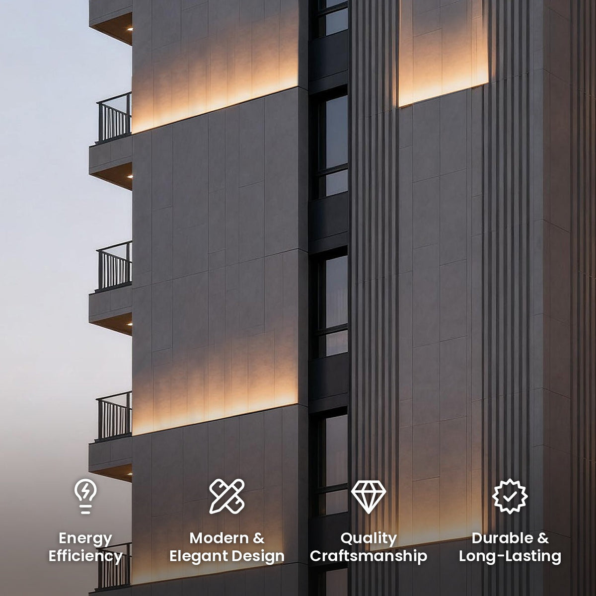 Facade Linear Wall Washer: energy efficiency, modern and elegant design, quality craftsmanship, durable and long-lasting