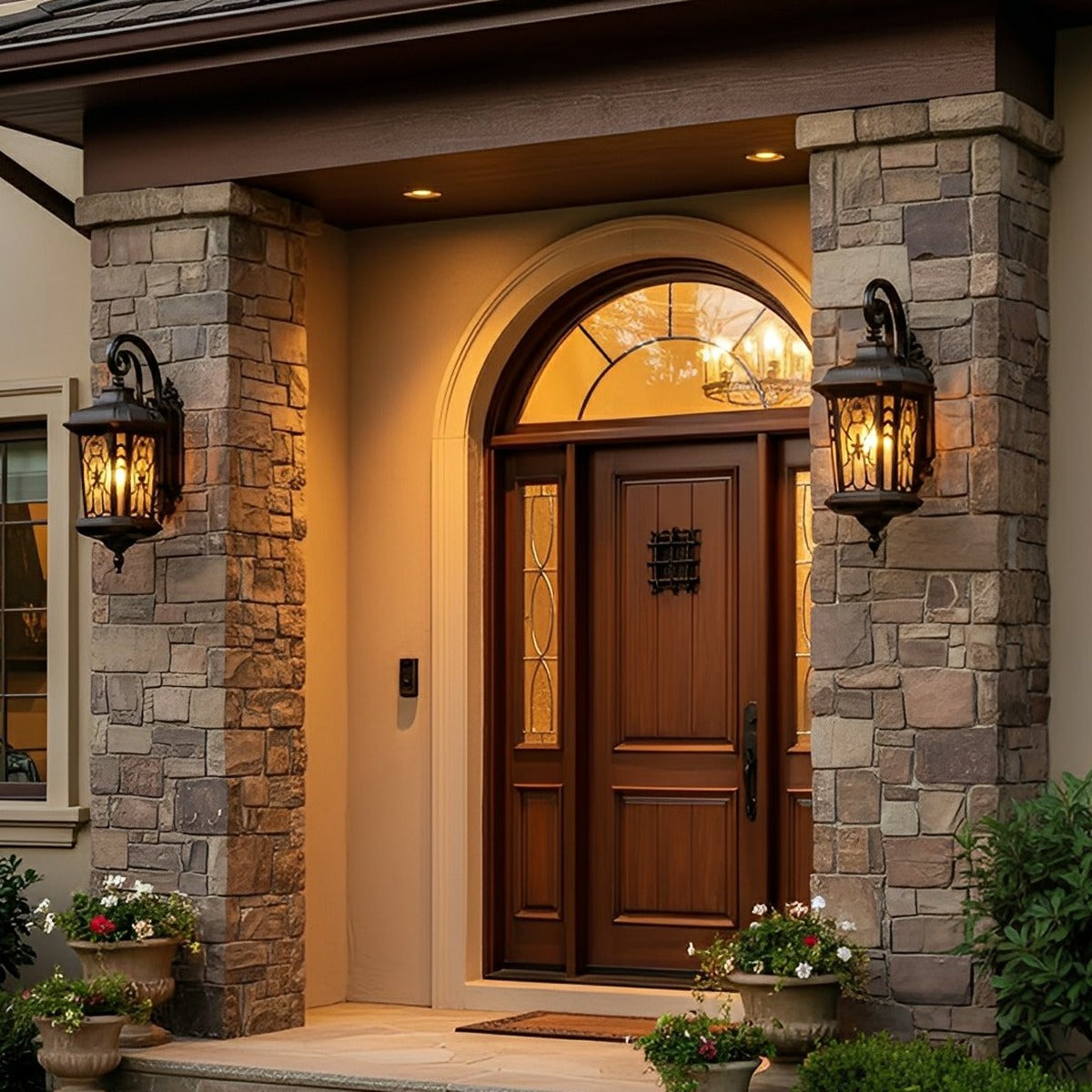 Filigree Scroll Wall Lantern, Die Cast Aluminum Porch Light