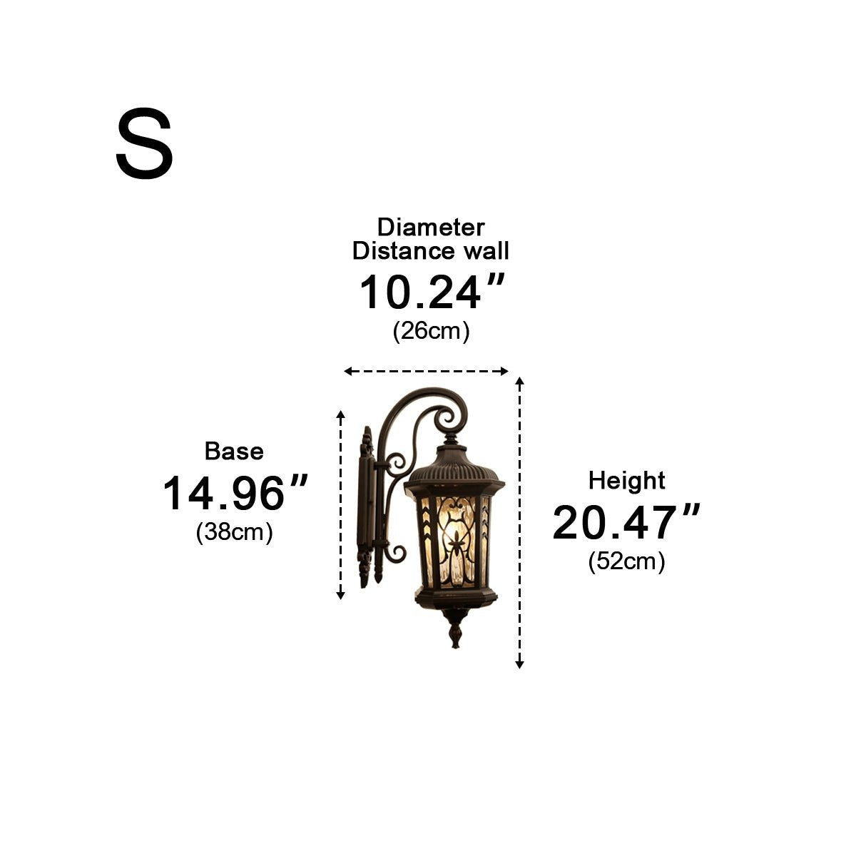 Filigree Scroll Wall Lantern, Die Cast Aluminum Porch Light 10