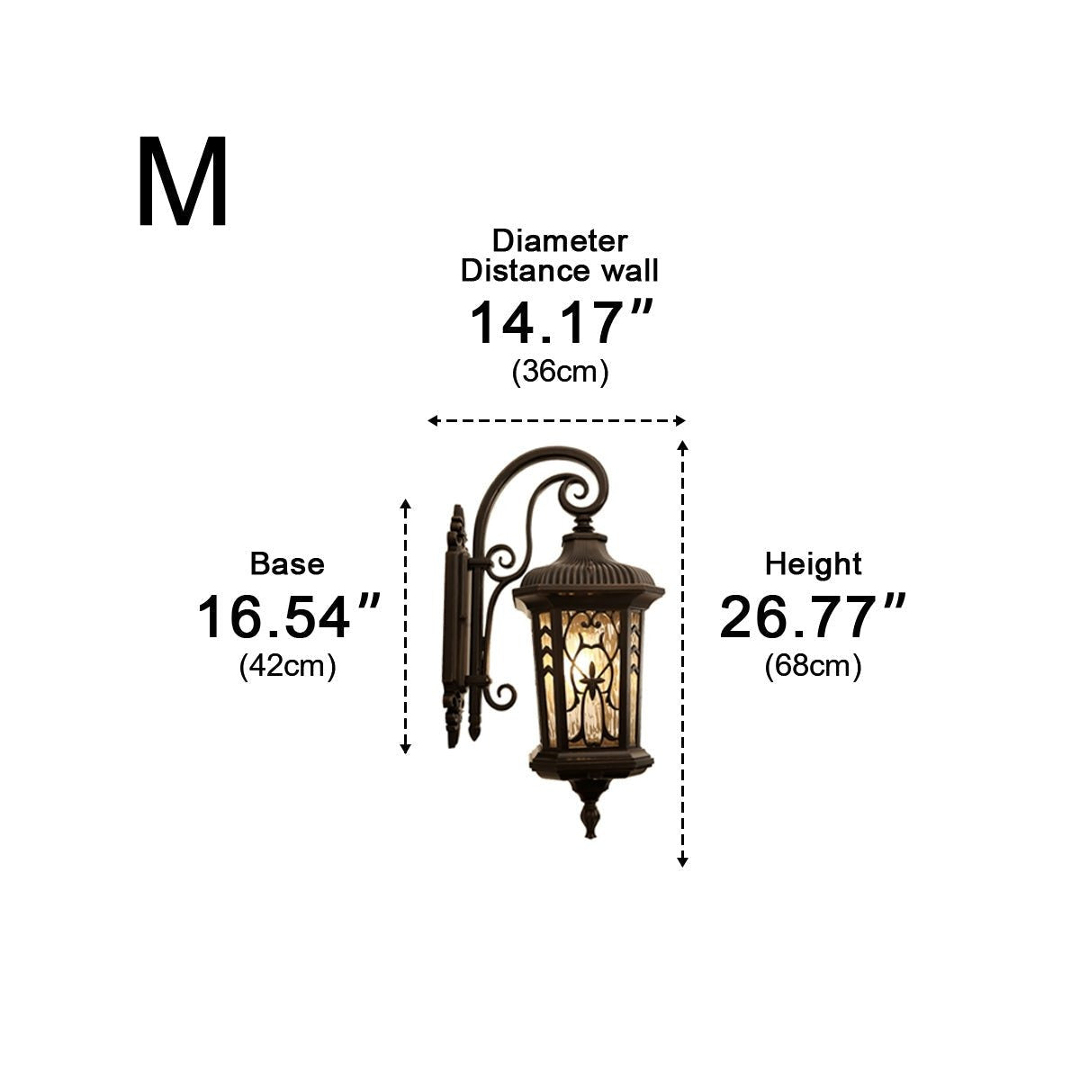 Filigree Scroll Wall Lantern, Die Cast Aluminum Porch Light 11