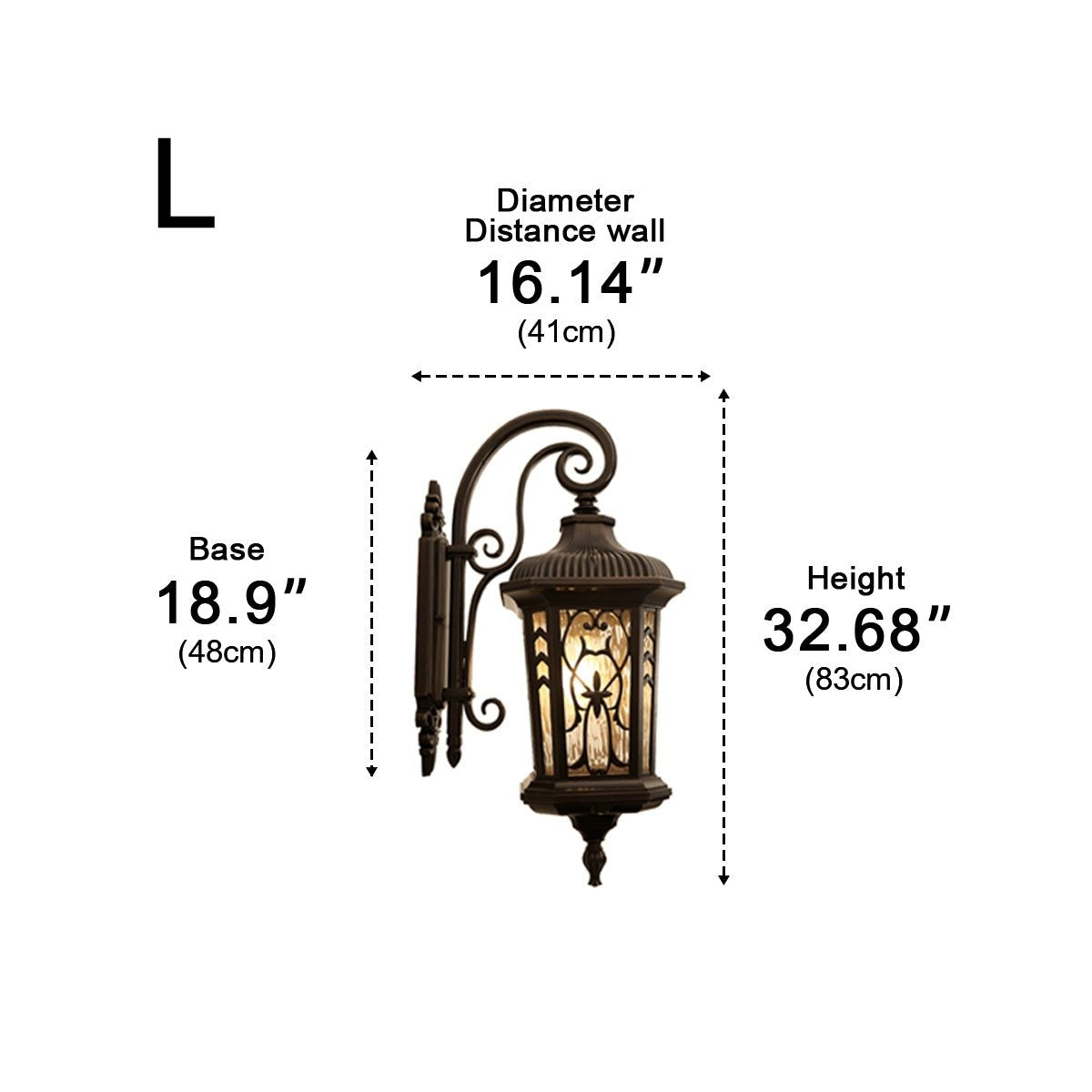 Filigree Scroll Wall Lantern, Die Cast Aluminum Porch Light 12