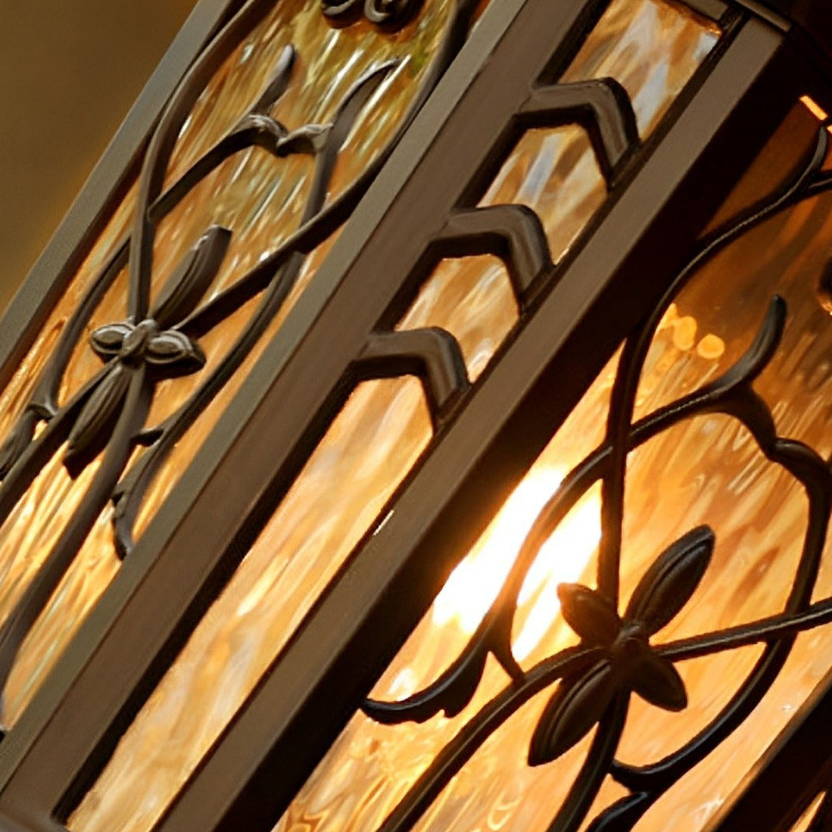 Filigree Scroll Wall Lantern, Die Cast Aluminum Porch Light 7