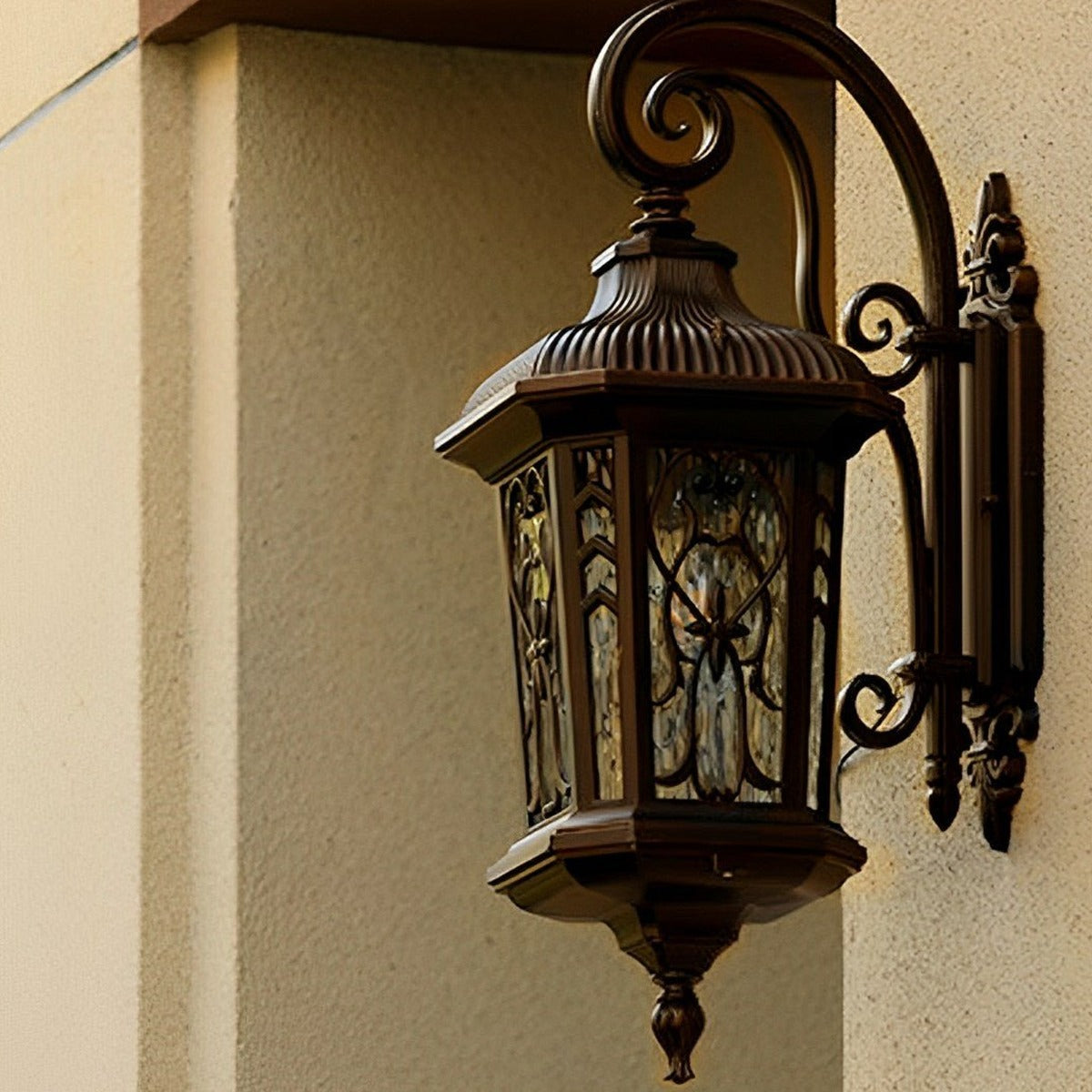 Filigree Scroll Wall Lantern, Die Cast Aluminum Porch Light 8