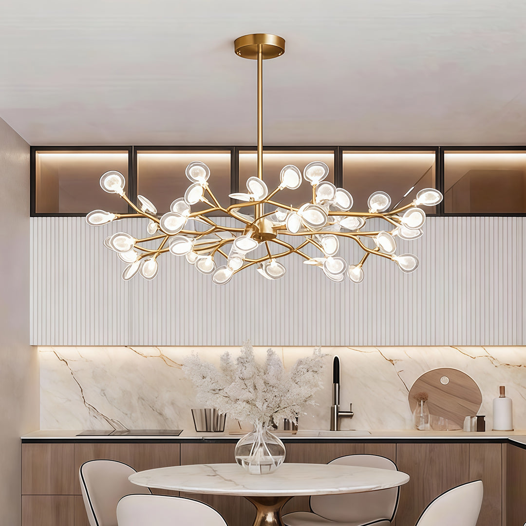 Firefly Branch Chandelier, Gold Metal Modern Ceiling Light 4