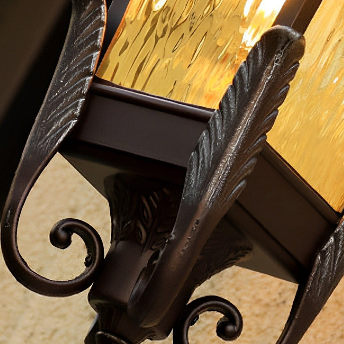 Flared Square Lantern Porch Light, Coffee Aluminum Wall Sconce 8