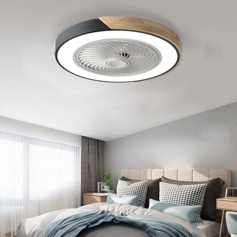 Bladeless Ceiling Fan Light, Flush Mount LED with Remote
