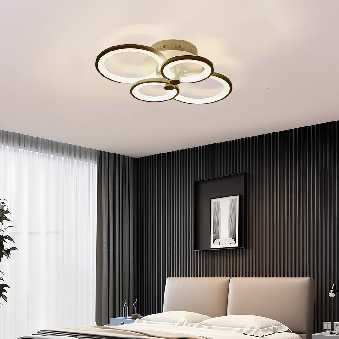 Overlapping Rings LED Ceiling Light, Acrylic Semi Flush Mount 7