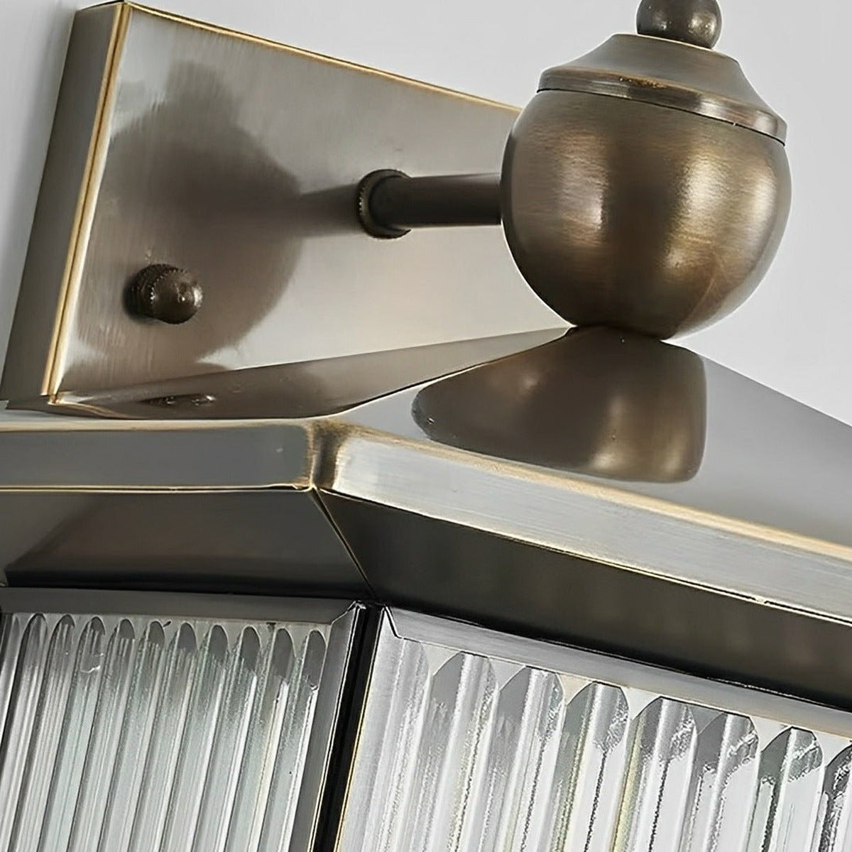 Fluted Column Lantern Wall Light, Copper Outdoor Porch Sconce 15