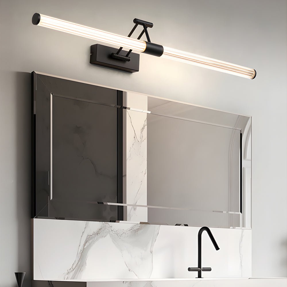 Swing Arm Vanity Light Bar, Slim Acrylic Bathroom Wall Light