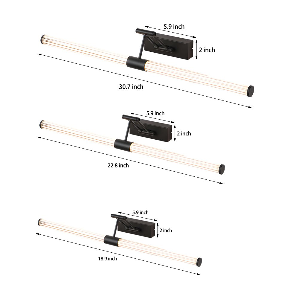 Swing Arm Vanity Light Bar, Slim Acrylic Bathroom Wall Light