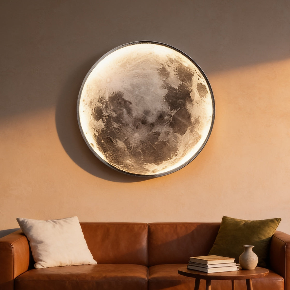 Full Moon Wall Lamp, 11.8 in, 3 Step Dimming